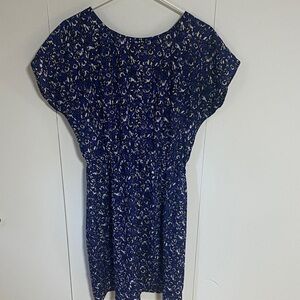 Blue and White Abstract Dress